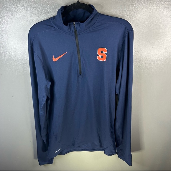 Nike Syracuse Orange Dri Fit Lightweight 1/4 Quarter Zip Navy Blue Size Small - Picture 1 of 6
